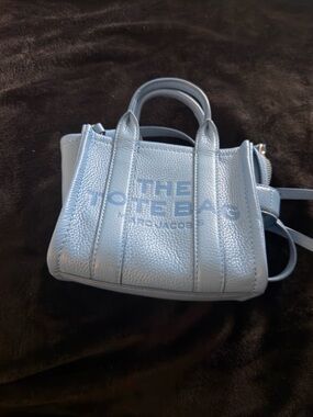 Marc Jacobs Pebbled Leather Mini Tote in Sky Blue
